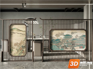 Folding screen Skp Files 